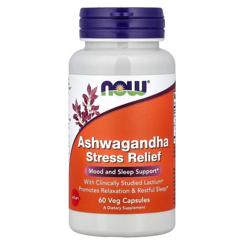 NOW Foods, Ashwagandha Stress Relief`` 60 растительных капсул