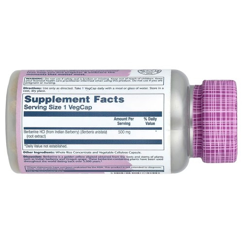 Solaray, Berberine, 500 мг, 60 капсул