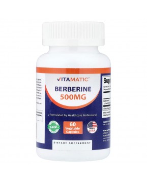 Vitamatic, берберин, 500 мг, 60 растительных капсул