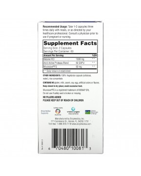 Enzymedica, бетаин гидрохлорид, 120 капсул