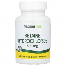 NaturesPlus, Бетаин гидрохлорид (Betaine Hydrochloride), 600 мг, 90 таблеток