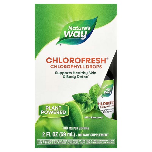 Nature's Way, Chlorofresh®, капли с хлорофиллом, мята, 59 мл (2 жидк. унции)