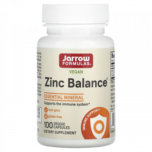 Jarrow Formulas, Zinc Balance, 100 вегетарианских капсул