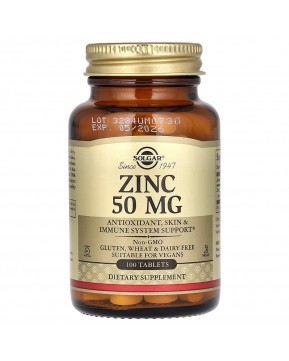 Solgar, цинк, 50 мг, 100 таблеток Solgar, цинк, 50 мг, 100 таблеток