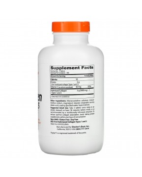 Doctor's Best, коллаген типа 1 и 3 с Peptan и витамином C, 1000 мг, 540 таблеток