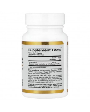 California Gold Nutrition, куркумин 95, 30 растительных капсул (500 мг в 1 капсуле)