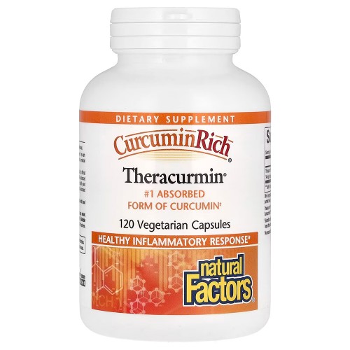 Natural Factors, CurcuminRich, Theracurmin, куркумин, 30 мг, 120 вегетарианских капсул