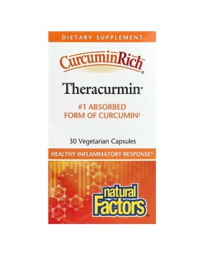 Natural Factors, CurcuminRich, Theracurmin, куркумин, 30 мг, 30 вегетарианских капсул Natural Factors, CurcuminRich, Theracurmin, куркумин, 30 мг, 30 вегетарианских капсул