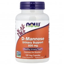 Now Foods, D-манноза, 500 мг, 120 вегетарианских капсул