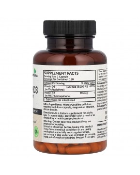Futurebiotics, витамины K2 и D3, 120 капсул