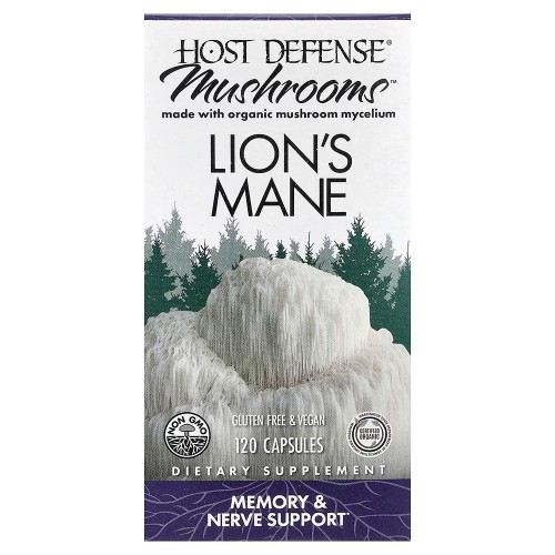 Host Defense, Mushrooms™, ежовик гребенчатый, 120 капсул (0,5 г в 1 капсуле)