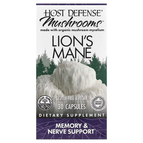 Host Defense, Mushrooms™, ежовик гребенчатый, 30 капсул (0,5 г в 1 капсуле) Host Defense, Mushrooms™, ежовик гребенчатый, 30 капсул (0,5 г в 1 капсуле)