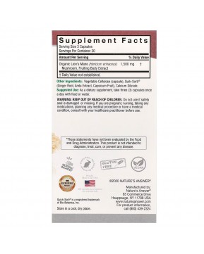 Nature's Answer, ежовик гребенчатый, 90 вегетарианских капсул (500 мг в 1 капсуле)