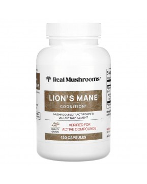 Real Mushrooms, ежовик гребенчатый, экстракт грибов в порошке, 120 капсул