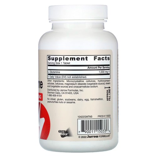 Jarrow Formulas, L-глутамин, 1000 мг, 100 таблеток