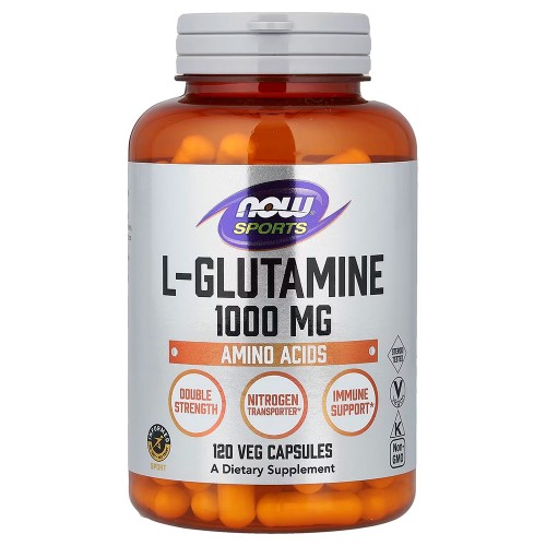 NOW Foods, Sports, L-глютамин, 1000 мг, 120 растительных капсул