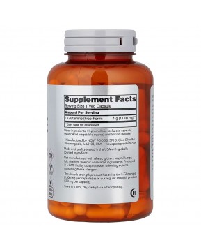 NOW Foods, Sports, L-глютамин, 1000 мг, 120 растительных капсул