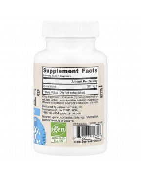 Jarrow Formulas, глутатион восстановленный, 500 мг, 60 вегетарианских капсул