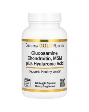 California Gold Nutrition, Глюкозамин, хондроитин и МСМ с гиалуроновой кислотой, 120 растительных капсул