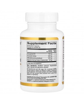 California Gold Nutrition, глюкозамин, хондроитин и МСМ с гиалуроновой кислотой, 60 растительных капсул California Gold Nutrition, глюкозамин, хондроитин и МСМ с гиалуроновой кислотой, 60 растительных капсул