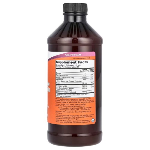 NOW Foods, жидкая добавка с глюкозамином, хондроитином и МСМ, с цитрусовым вкусом, 473 мл