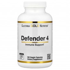 California Gold Nutrition, Defender 4, добавка с витаминами C и D, цинком и селеном, 180 вегетарианских капсул