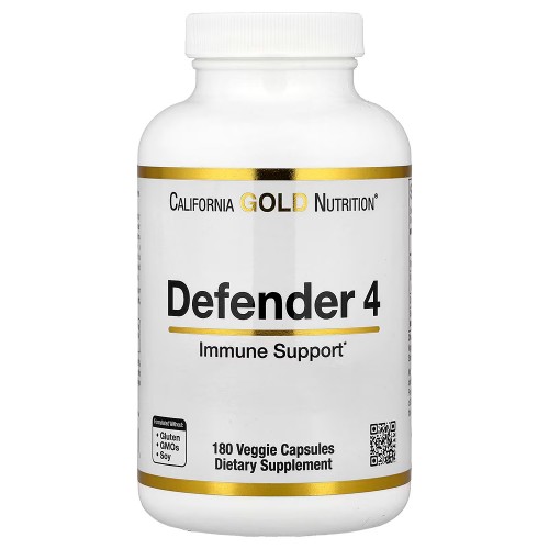 California Gold Nutrition, Defender 4, добавка с витаминами C и D, цинком и селеном, 180 вегетарианских капсул California Gold Nutrition, Defender 4, добавка с витаминами C и D, цинком и селеном, 180 вегетарианских капсул