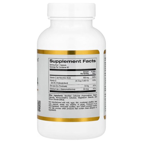 California Gold Nutrition, Immune Complex 4, комплекс для укрепления иммунитета, 60 растительных капсул