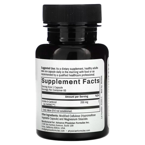 Advance Physician Formulas, Inc., индол-3-карбинол, 200 мг, 60 вегетарианских капсул