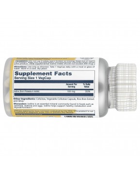 Solaray, Йод из йодида калия, 500 мкг, 30 растительных капсул