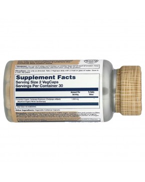 Solaray, кордицепс, ферментированные грибы, 60 растительных капсул (500 мг в 1 капсуле)