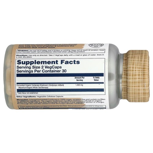 Solaray, кордицепс, ферментированные грибы, 60 растительных капсул (500 мг в 1 капсуле) Solaray, кордицепс, ферментированные грибы, 60 растительных капсул (500 мг в 1 капсуле)