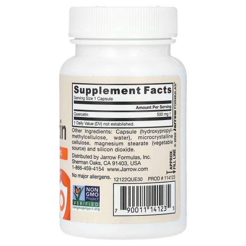 Jarrow Formulas, Веганский кверцетин, 500 мг, 30 растительных капсул Jarrow Formulas, Веганский кверцетин, 500 мг, 30 растительных капсул