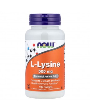 NOW Foods, L-лизин, 500 мг, 100 таблеток