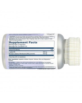 Solaray, L-лизин и монолаурин, в соотношении 1:1, 60 вегетарианских капсул Solaray, L-лизин и монолаурин, в соотношении 1:1, 60 вегетарианских капсул