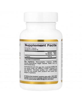 California Gold Nutrition, L-теанин, с AlphaWave®, 100 мг, 60 растительных капсул