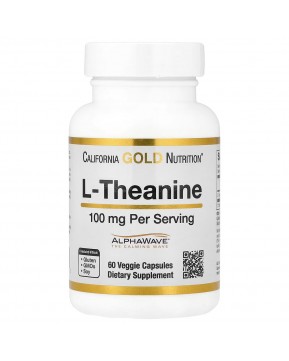 California Gold Nutrition, L-теанин, с AlphaWave®, 100 мг, 60 растительных капсул