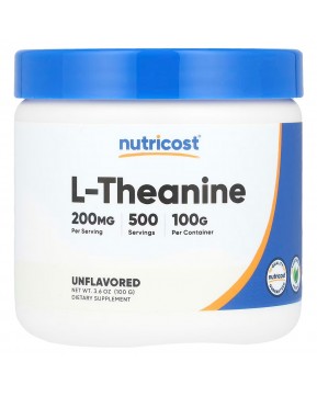 Nutricost, L-теанин, без добавок, 100 г (3,6 унции)