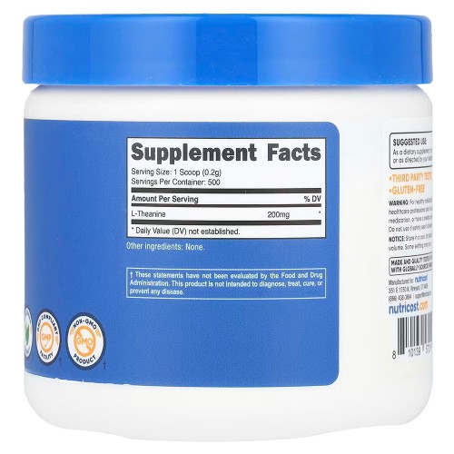 Nutricost, L-теанин, без добавок, 100 г (3,6 унции)