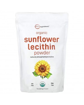 Micro Ingredients, Порошок органического подсолнечного лецитина, 454 г (1 фунт)