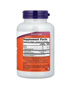 NOW Foods, Подсолнечный лецитин, 1200 мг, 100 капсул