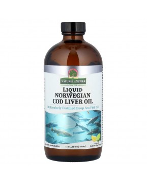 Nature's Answer, жидкая добавка с жиром из печени норвежской трески, натуральный вкус лимона и лайма, 480 мл (16 жидк. унций)