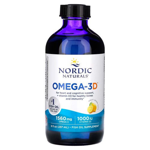 Nordic Naturals, Omega-3D, Lemon, 237 мл (8 жидких унций)