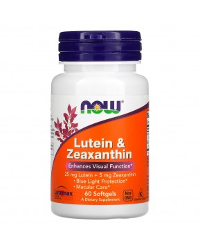 NOW Foods, лютеин и зеаксантин, 60 капсул