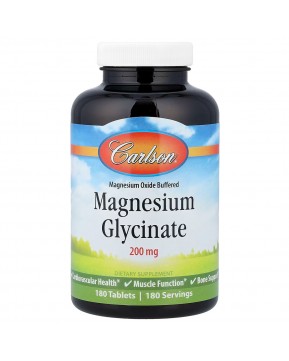 Carlson, глицинат магния, 200 мг, 180 таблеток