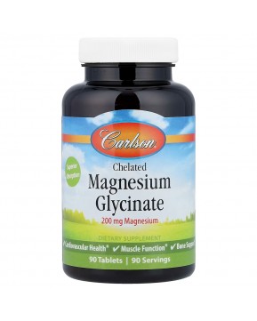 Carlson, Хелатный глицинат магния, 200 мг, 90 таблеток