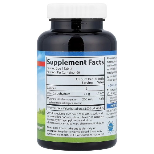 Carlson, Хелатный глицинат магния, 200 мг, 90 таблеток
