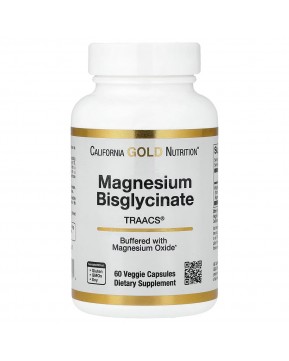 California Gold Nutrition, хелат бисглицината магния, Albion TRAACS®, 60 растительных капсул (100 мг в 1 капсуле)