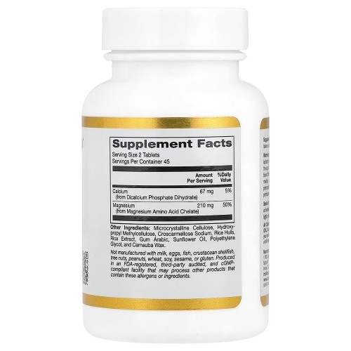 California Gold Nutrition, хелат магния с кальцием, 90 таблеток