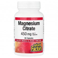 Natural Factors, цитрат магния, 90 капсул (150 мг в 1 капсуле)